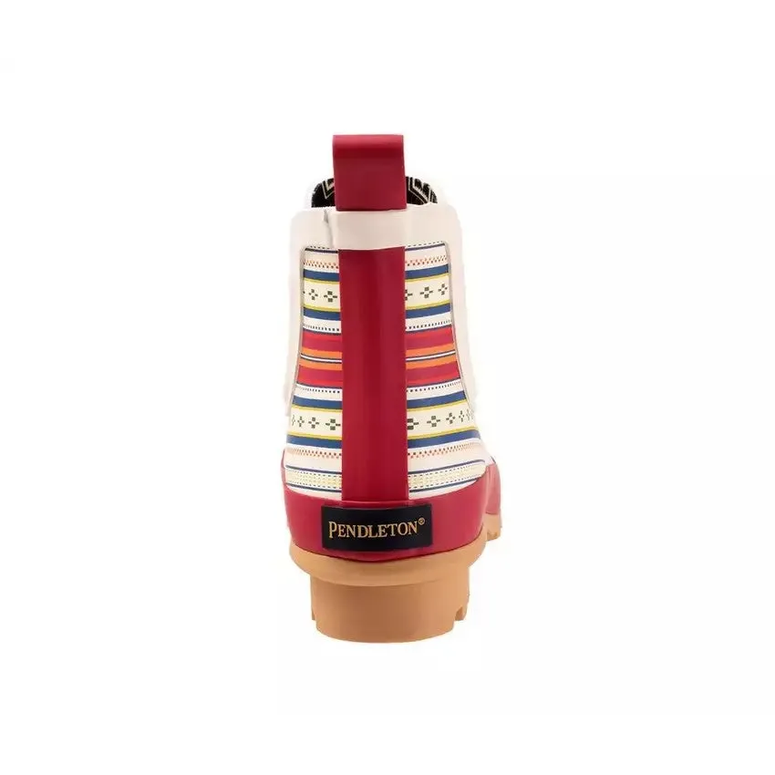 Waterproof Insulated Work Boots Pendleton Ladies Paloma Stripe Chelsea White Rubber Boots PW2251-120