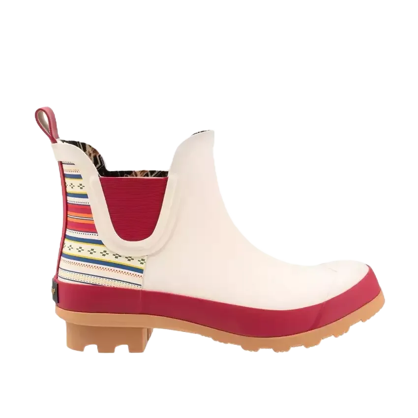 Pendleton Ladies Paloma Stripe Chelsea White Rubber Boots PW2251-120 Roofer Boots