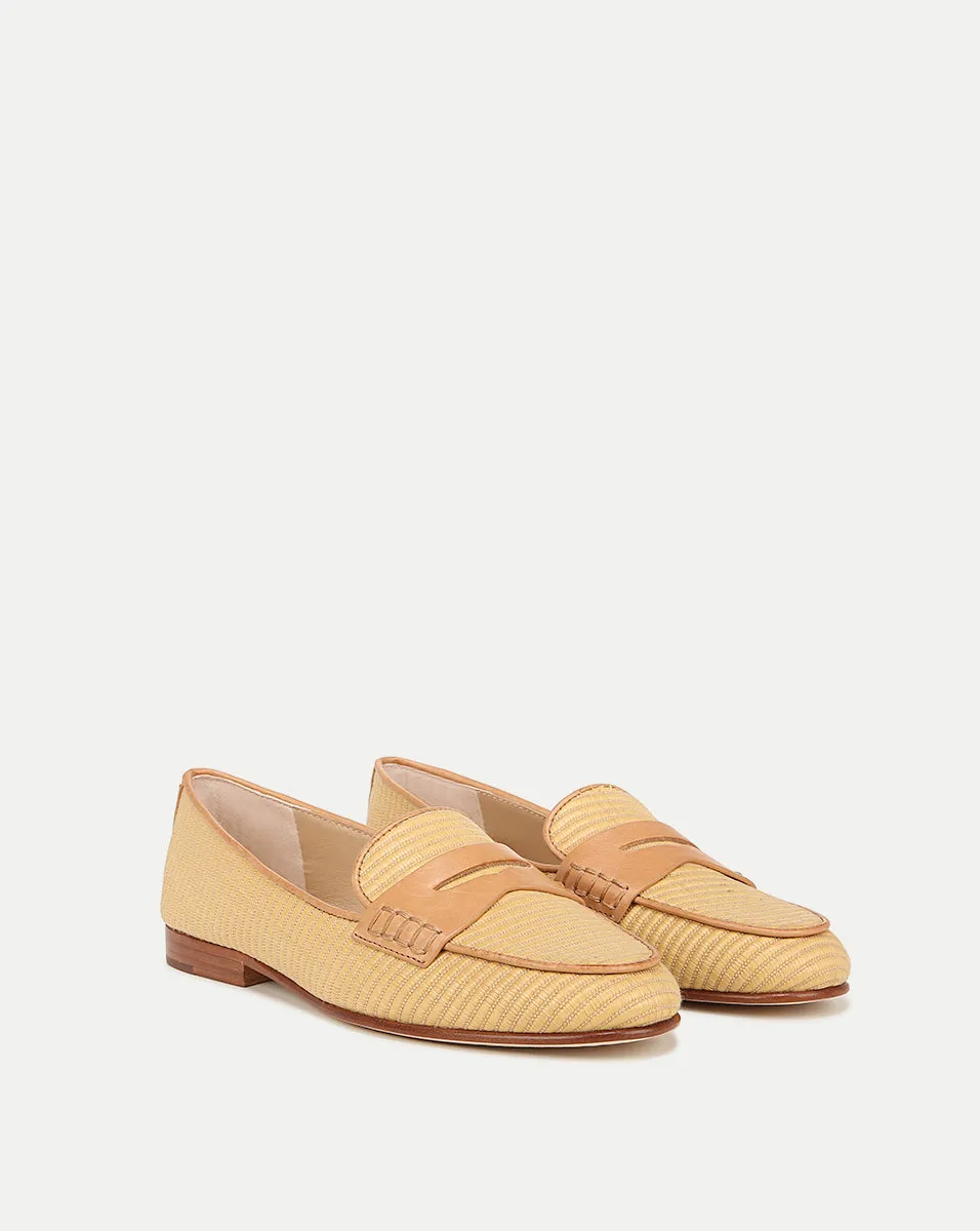 Flat Heeled Shoes Penny Raffia Loafer
