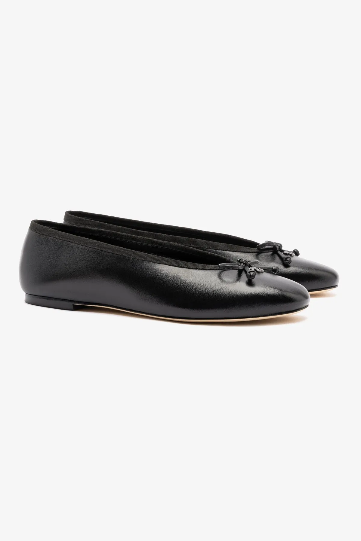 Rockstud Flat Shoes Pavlova Ballet Flat In Black Leather