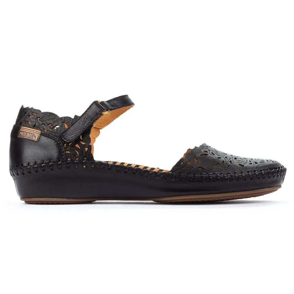 Drop Running Shoes For Flat Feet Pikolinos P. Vallarta 655-0906 Black Leather Mary Jane (Women's)