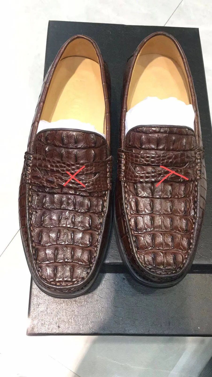 Preorder Genuine Crocodile Leather Mens Casual  Slip On Shoes Slip On Shoes For Snow