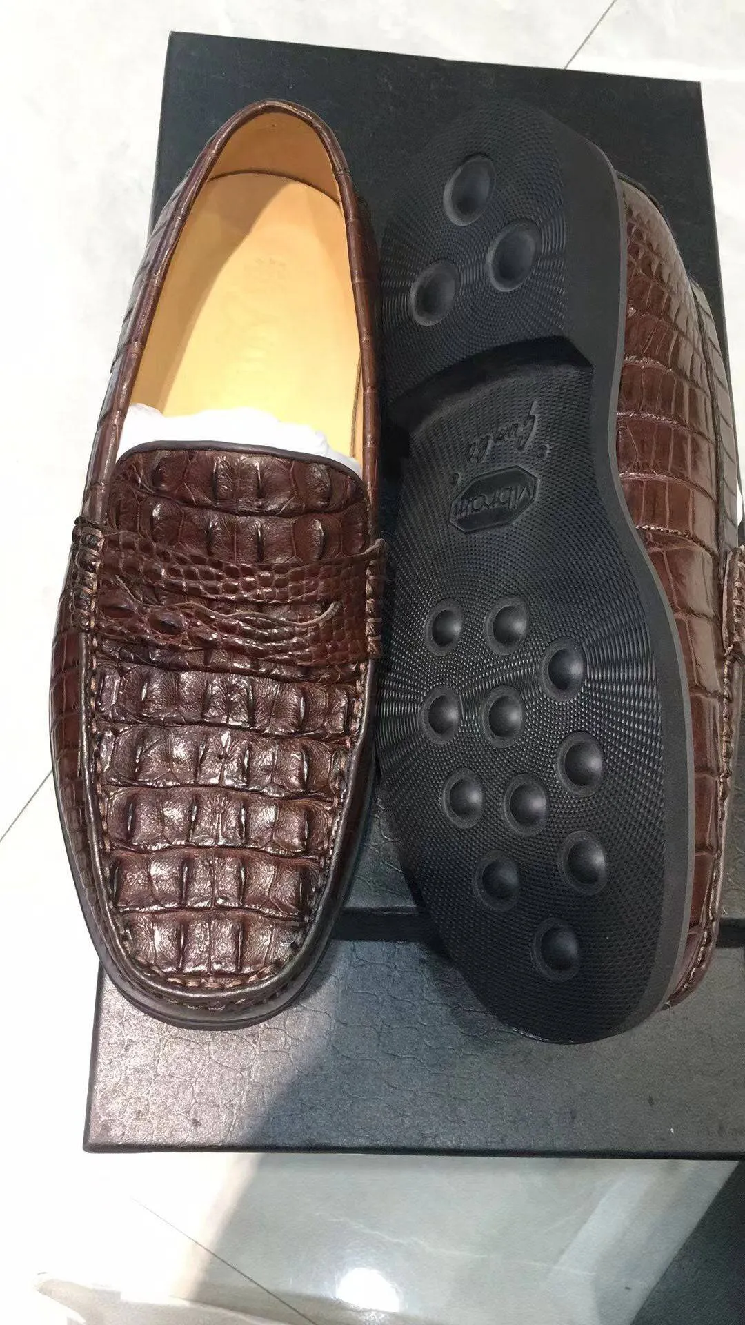 Slip On Winter Shoe Preorder Genuine Crocodile Leather Mens Casual  Slip On Shoes