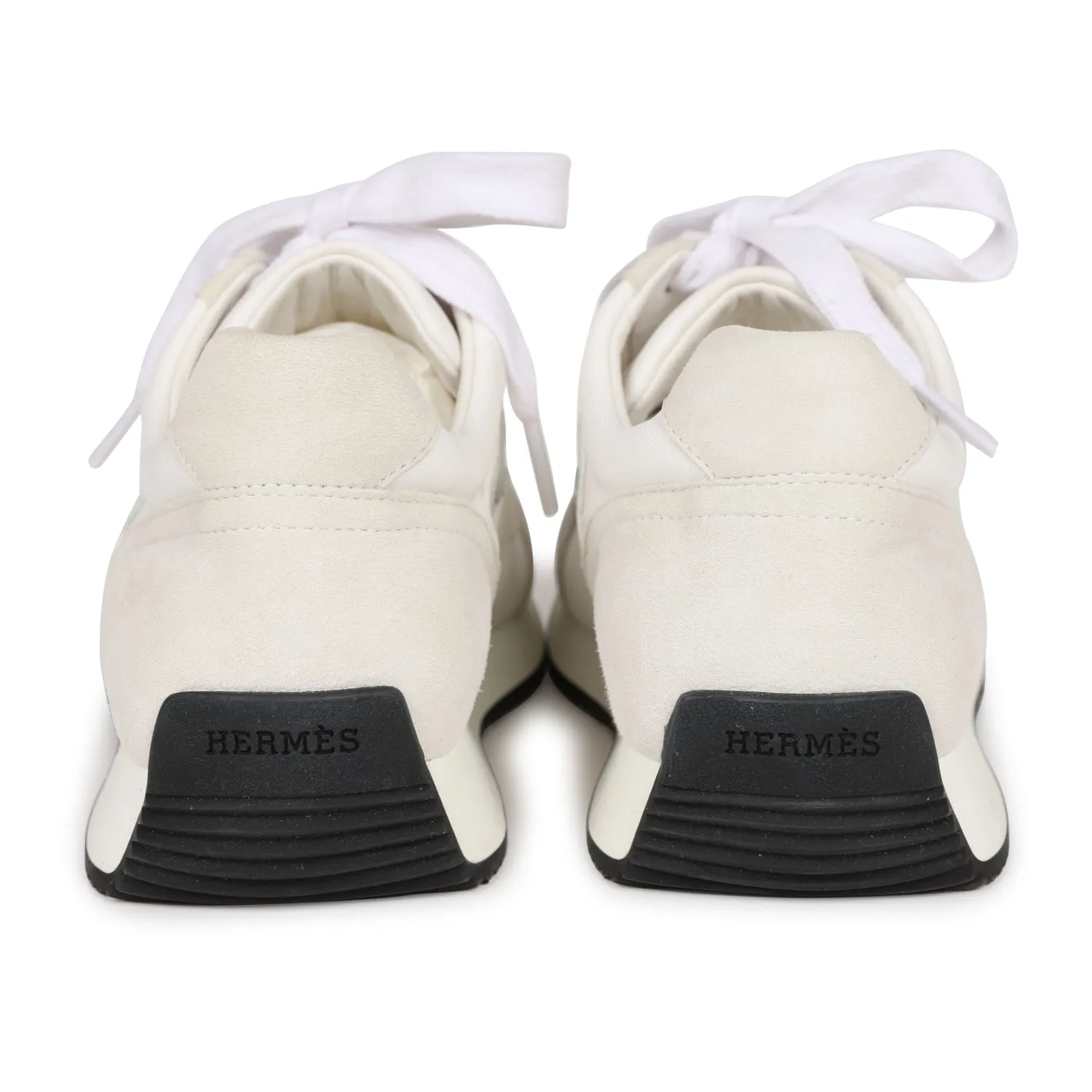 Tennis Shoes For Clay Hermes Boomerang Sneakers White/Gris Perle Epsom/Suede/Canvas 38