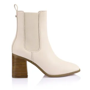 Calf Boots Wide Link Chelsea Ankle Boots - Bone / Bone