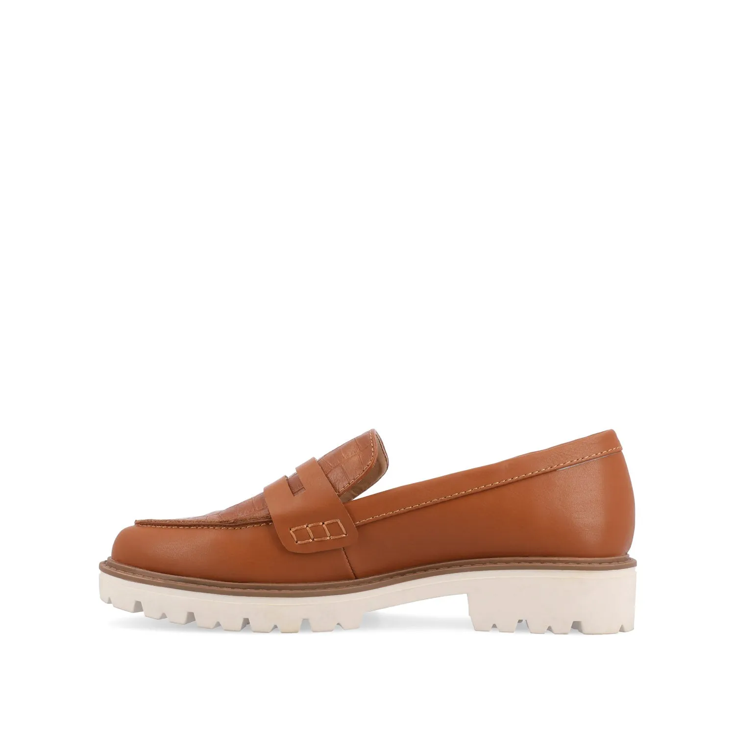 Loafers Toe Split KENLY VEGAN LEATHER LOAFER FLATS IN WIDE