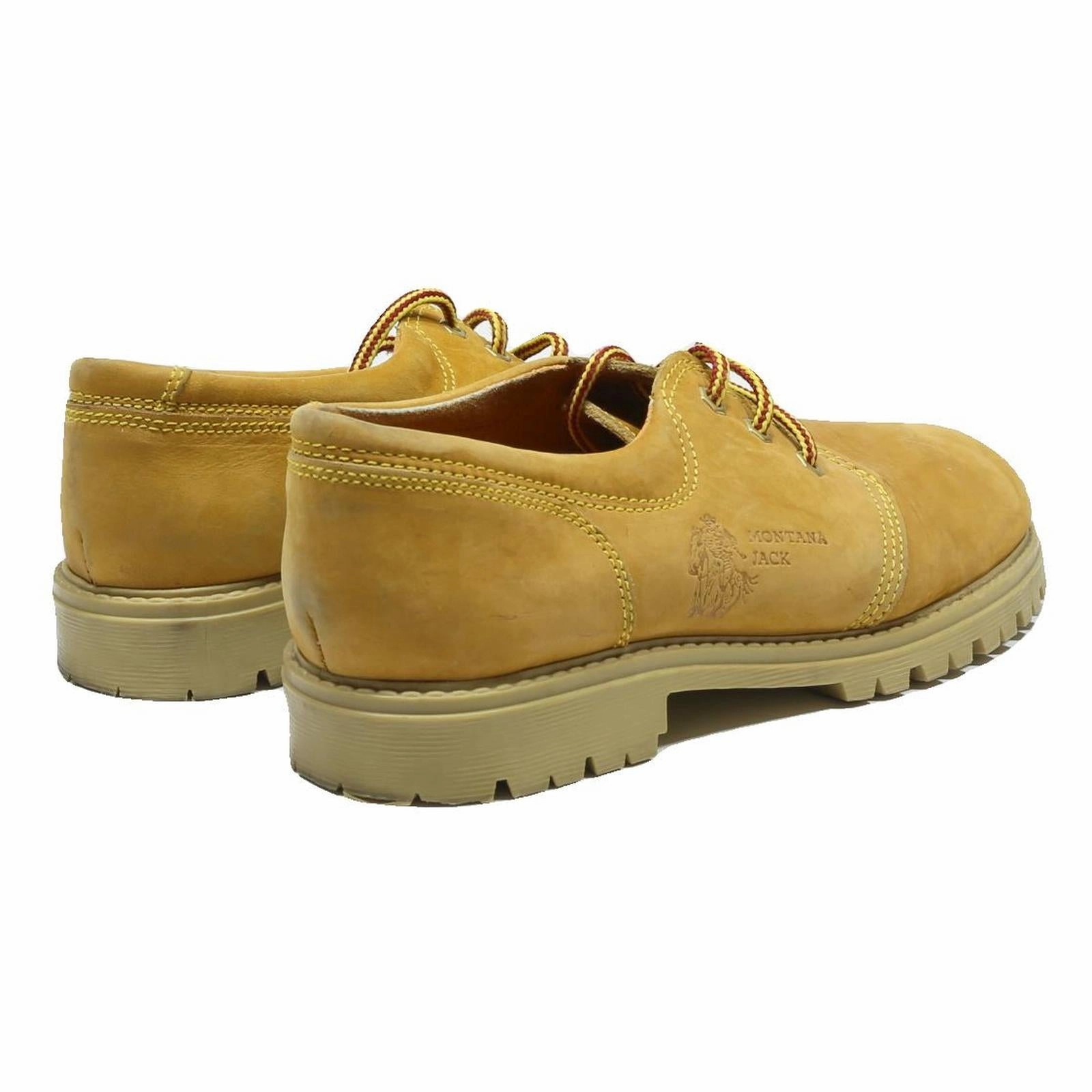 MONTANA JACK Mens Casual Lace-Up Leather Boots Beige UK 9.5 Durable Comfort Slip-on Work Boots