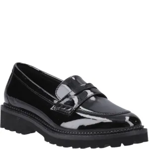 Hush Puppies Grazia Loafer Patent XL Senior School Shoes Platform Heel Loafers