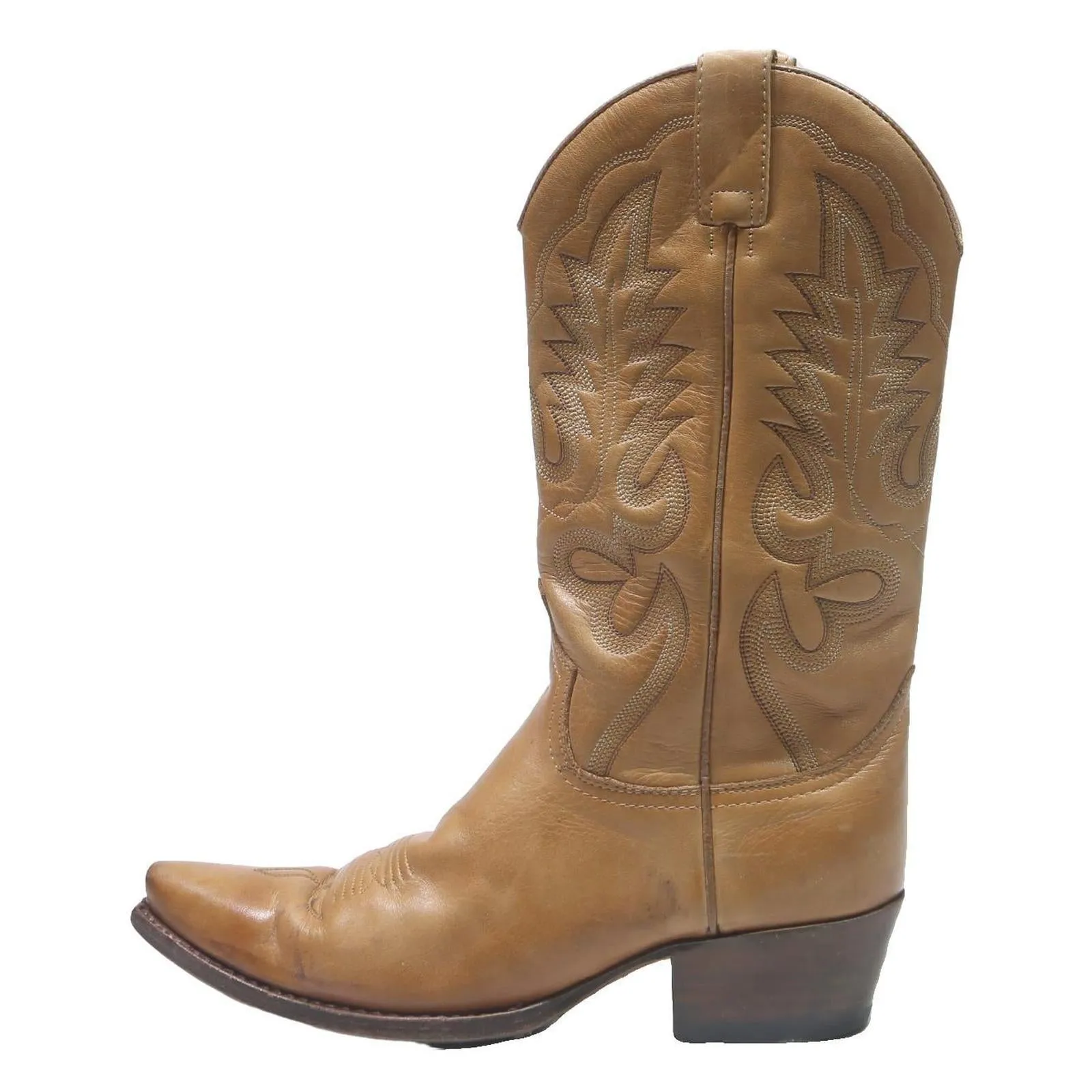 SENDRA Womens Western Tan Leather Cowboy Boots UK 6 Classic Stylish Durable Sheplers Boots