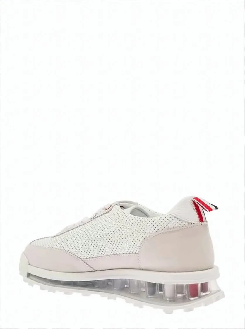Old Sneakers Perforated Calfskin Sneakers With Transparent Sole