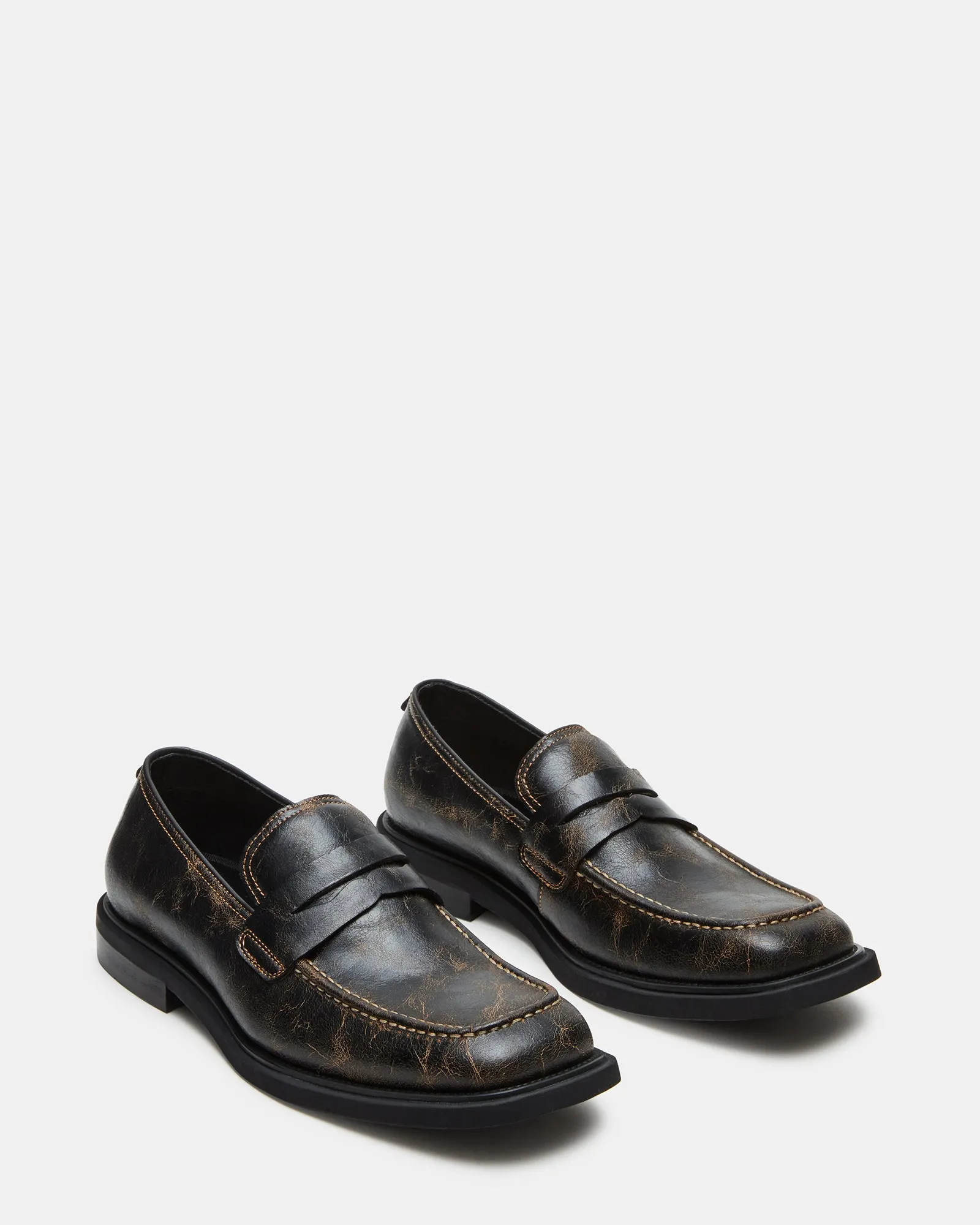 PERICON BLACK DISTRESSED Business Casual Loafers