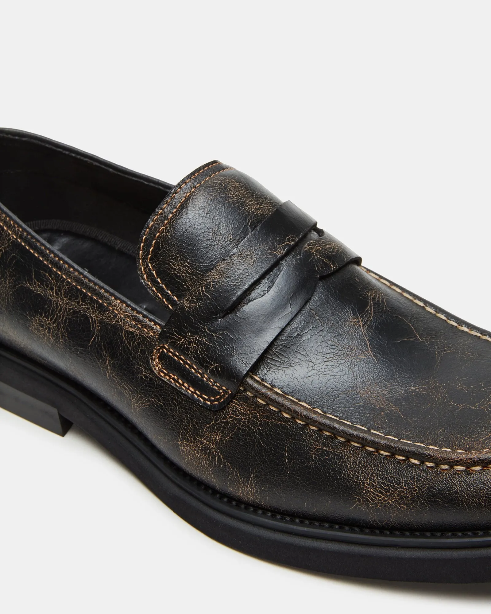 Mules Loafers PERICON BLACK DISTRESSED