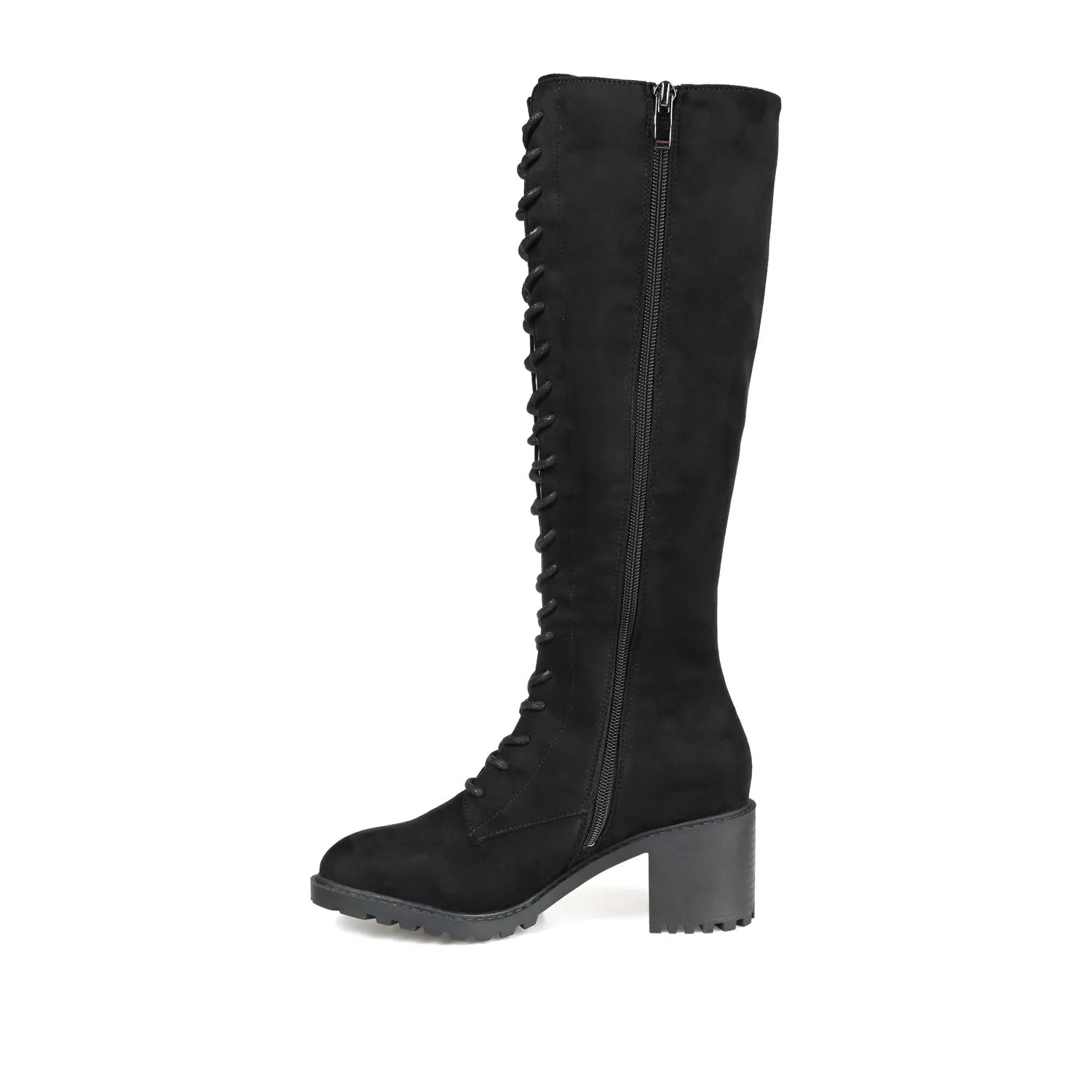 JENICCA LACE-UP BOOTS IN WIDE CALF Boots With Heel