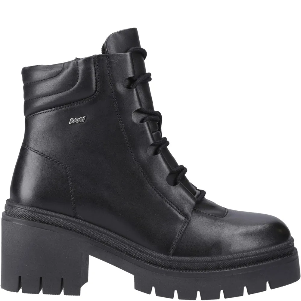 Pod Winona Heeled Boot Chloe Combat Ankle Boots