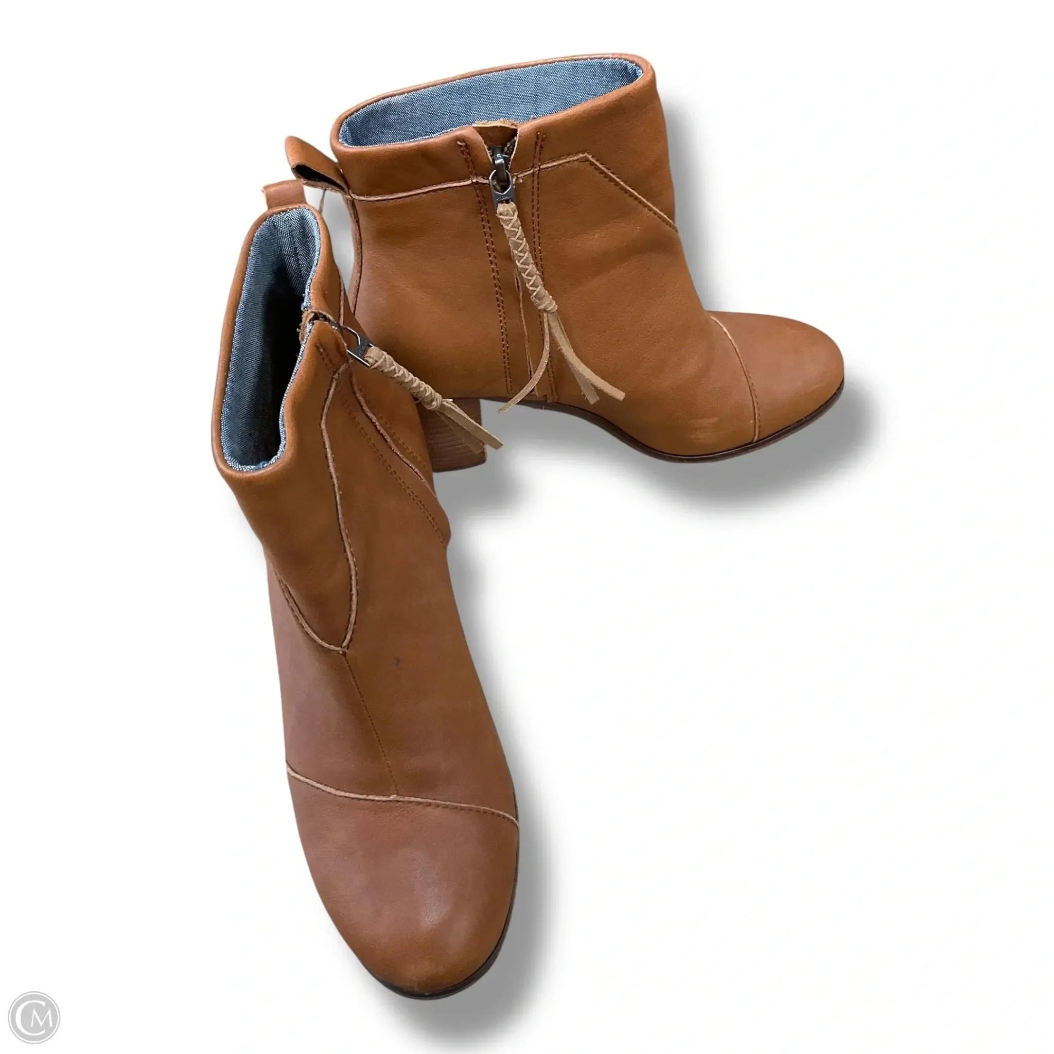 Leopard Skin Ankle Boots Boots Ankle Heels By Toms In Brown, Size: 8