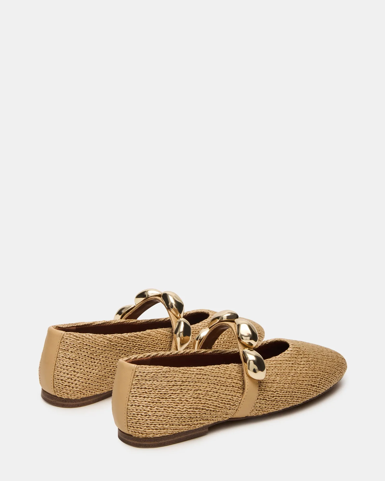 Loafers With Tiger POPPIN NATURAL RAFFIA
