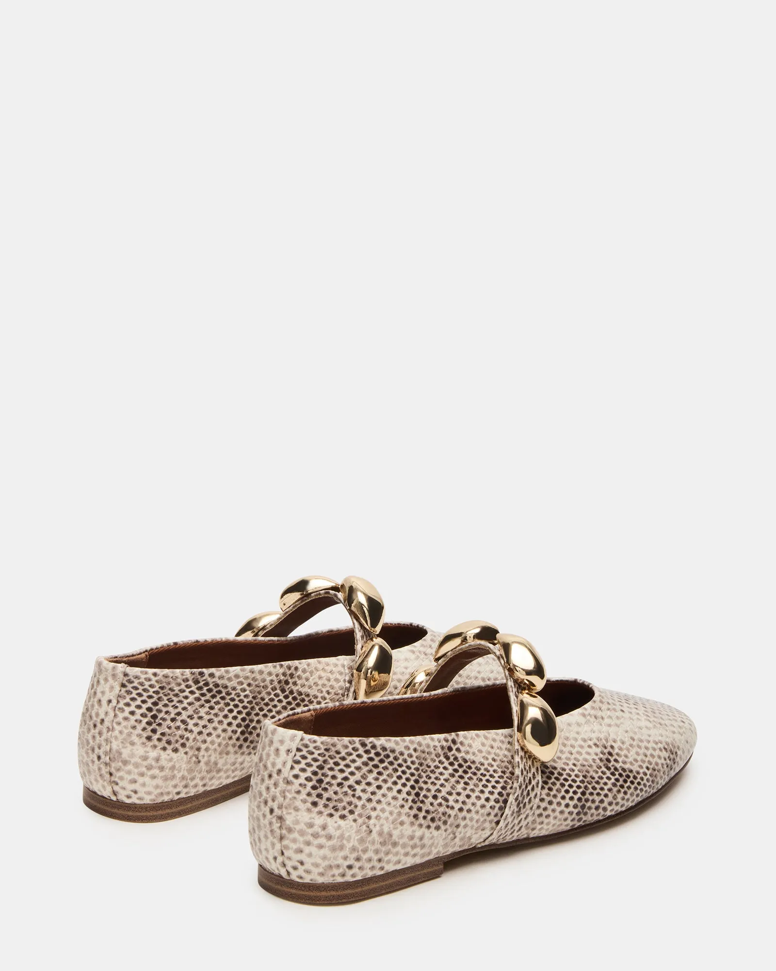 POPPIN NATURAL SNAKE Loafers Suede