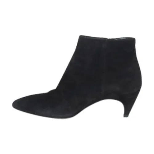Prada Suede Kitten Heel Ankle Boots NULL Dress Boots