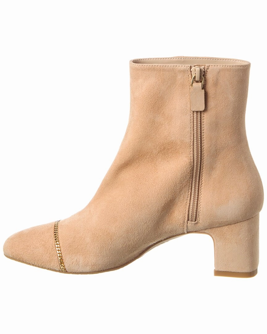 Pointed Boots Stuart Weitzman Milla Chain 60 Zip Suede Bootie