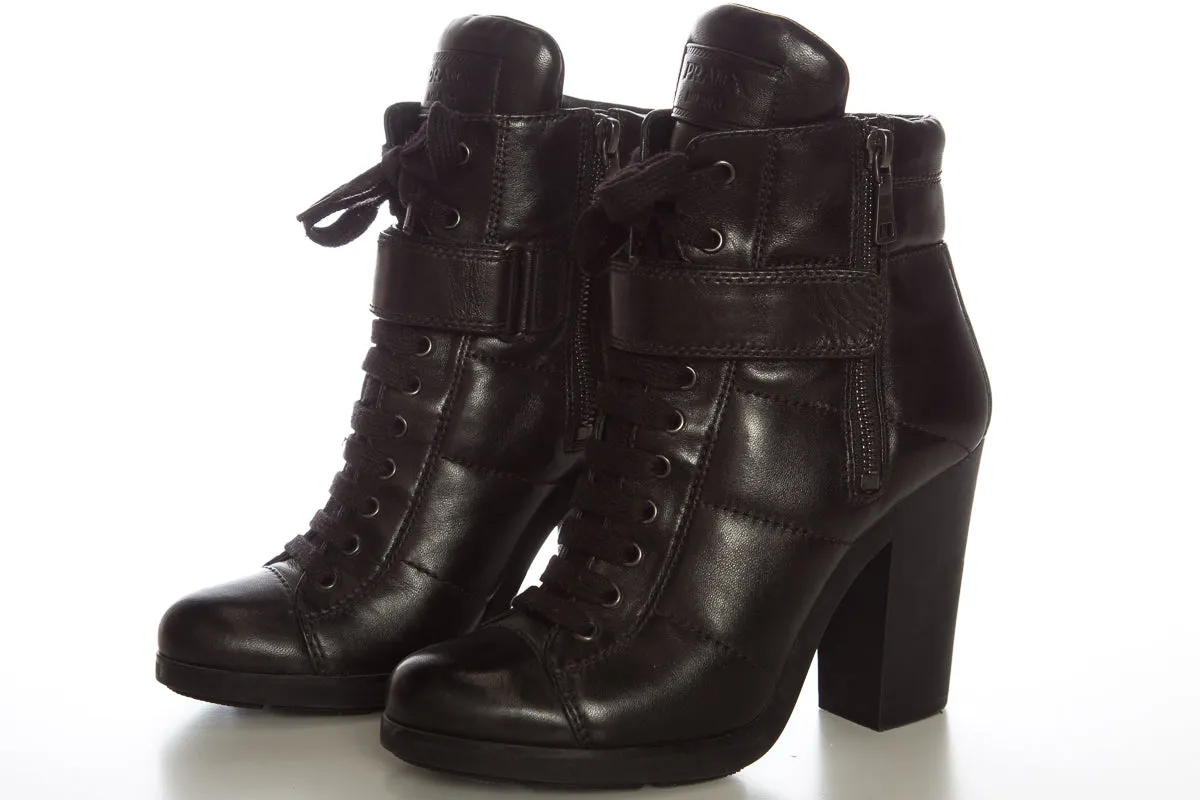 Prada Black Boots SZ 37 Western Zipper Boots