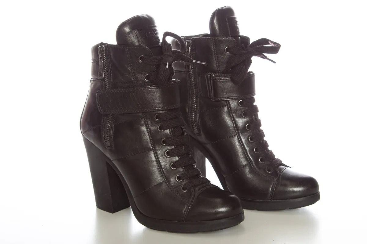 Safety Toe Military Boots Prada Black Boots SZ 37