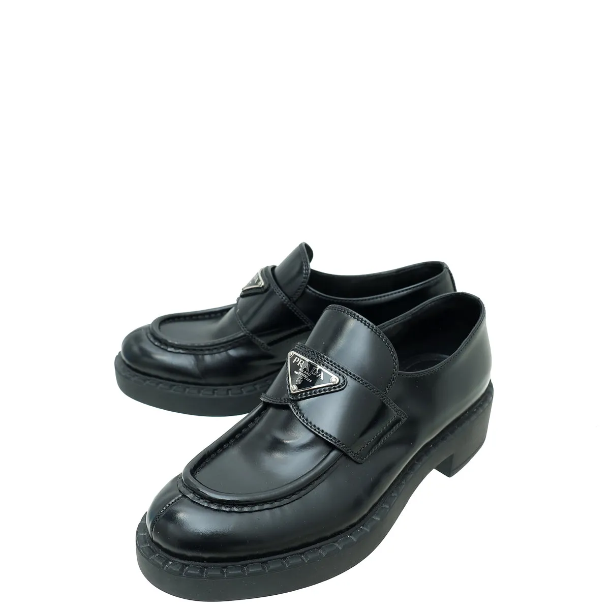 Loafers Formal Shoes Prada Chocolate Brushed Loafers 37