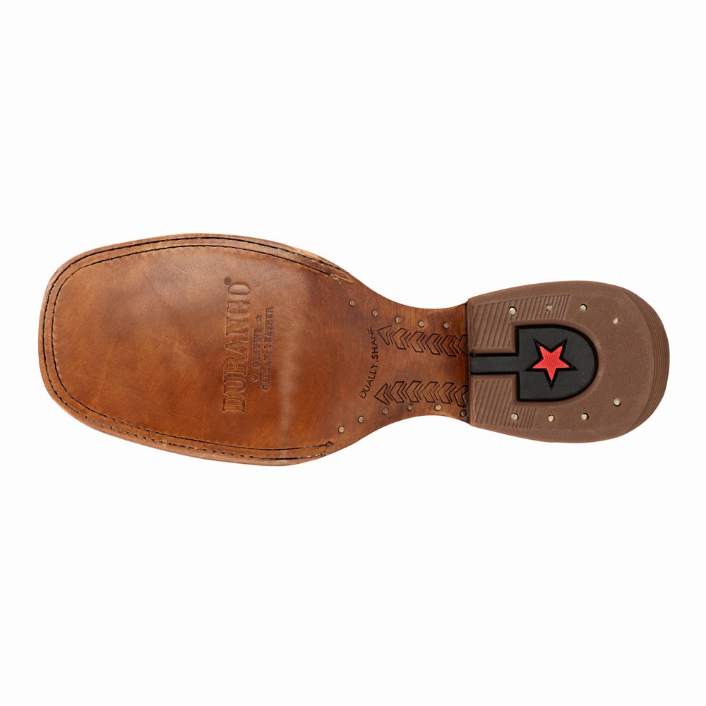 Boots Navy PRCA Collection Caiman Embroidered Square Toe Pull On Cowboy Boots