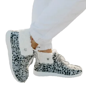 Gypsy Jazz Ladies Odion Grey Leopard Sherpa Casual Shoes GJSP0108-967 Aria Tennis Shoes