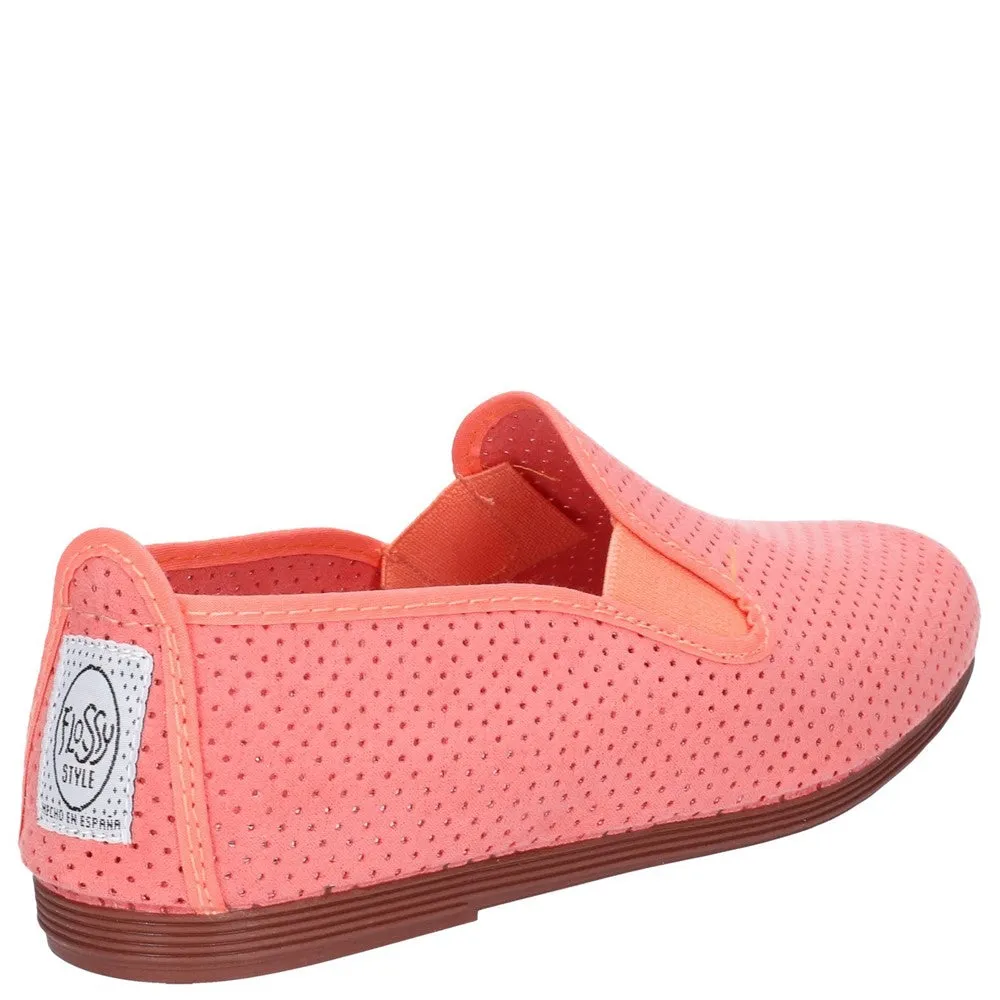 Flossy Pulga Slip On Shoe White Slip On Heels