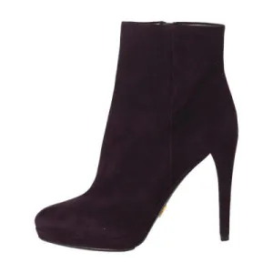 Boots And Pants Commercial Prada Burgundy Suede Ankle Boots