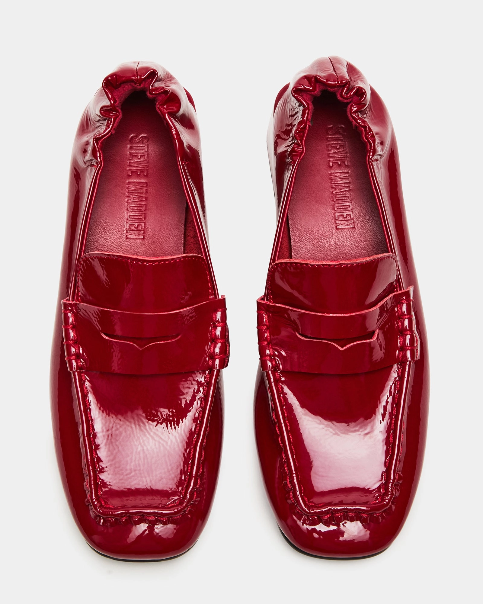 ESTEE RED CRINKLE PATENT Maison Loafers