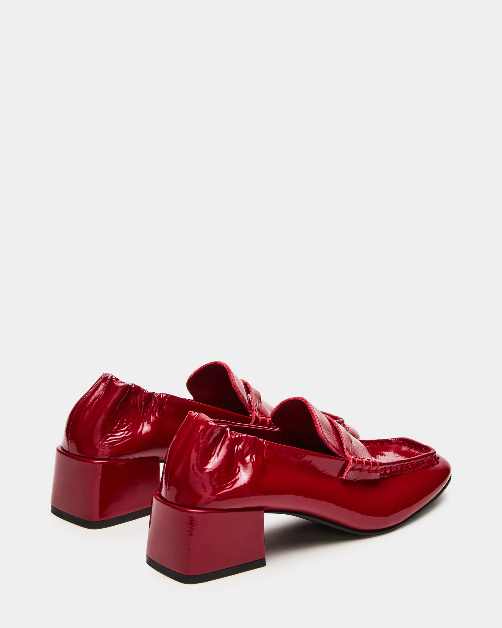 Thin White Socks For Loafers ESTEE RED CRINKLE PATENT