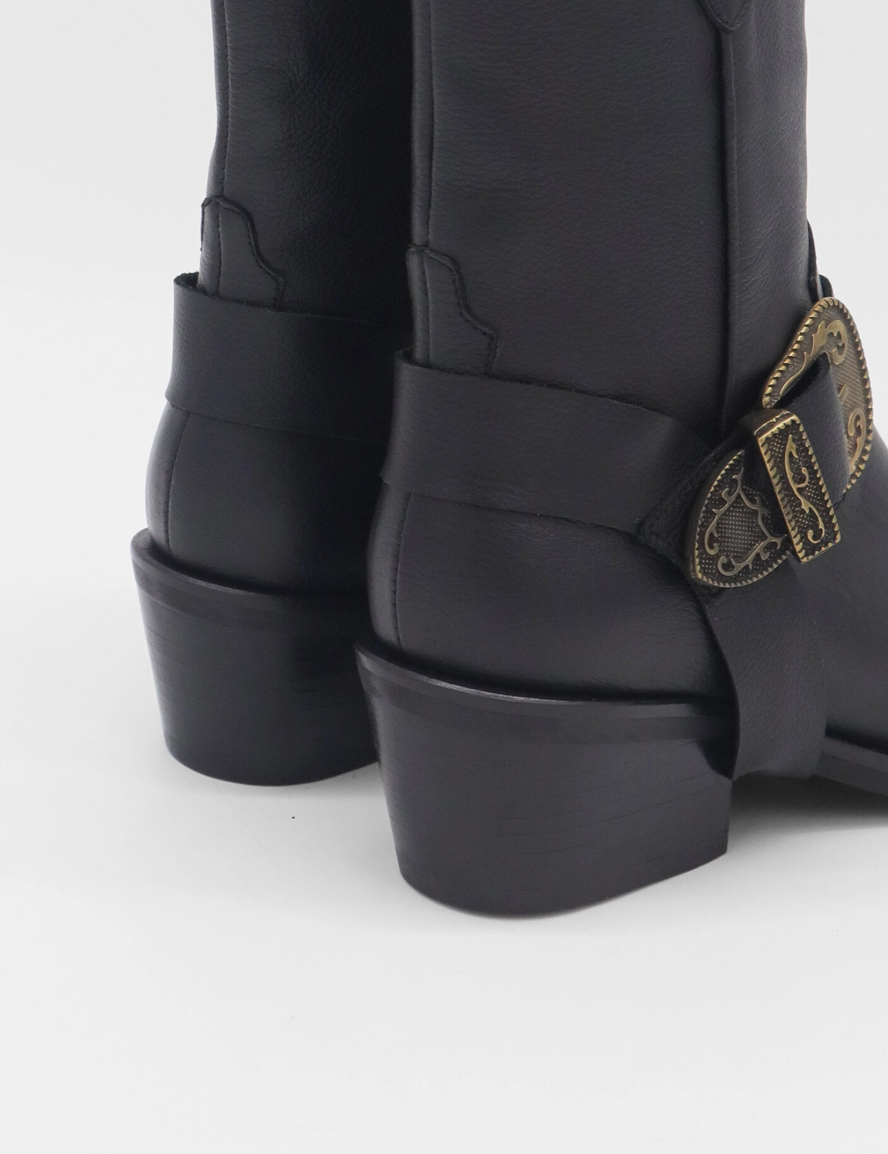 Juniper western cowboy boots in black leather womens shoes Boots On The Ground Line Dance