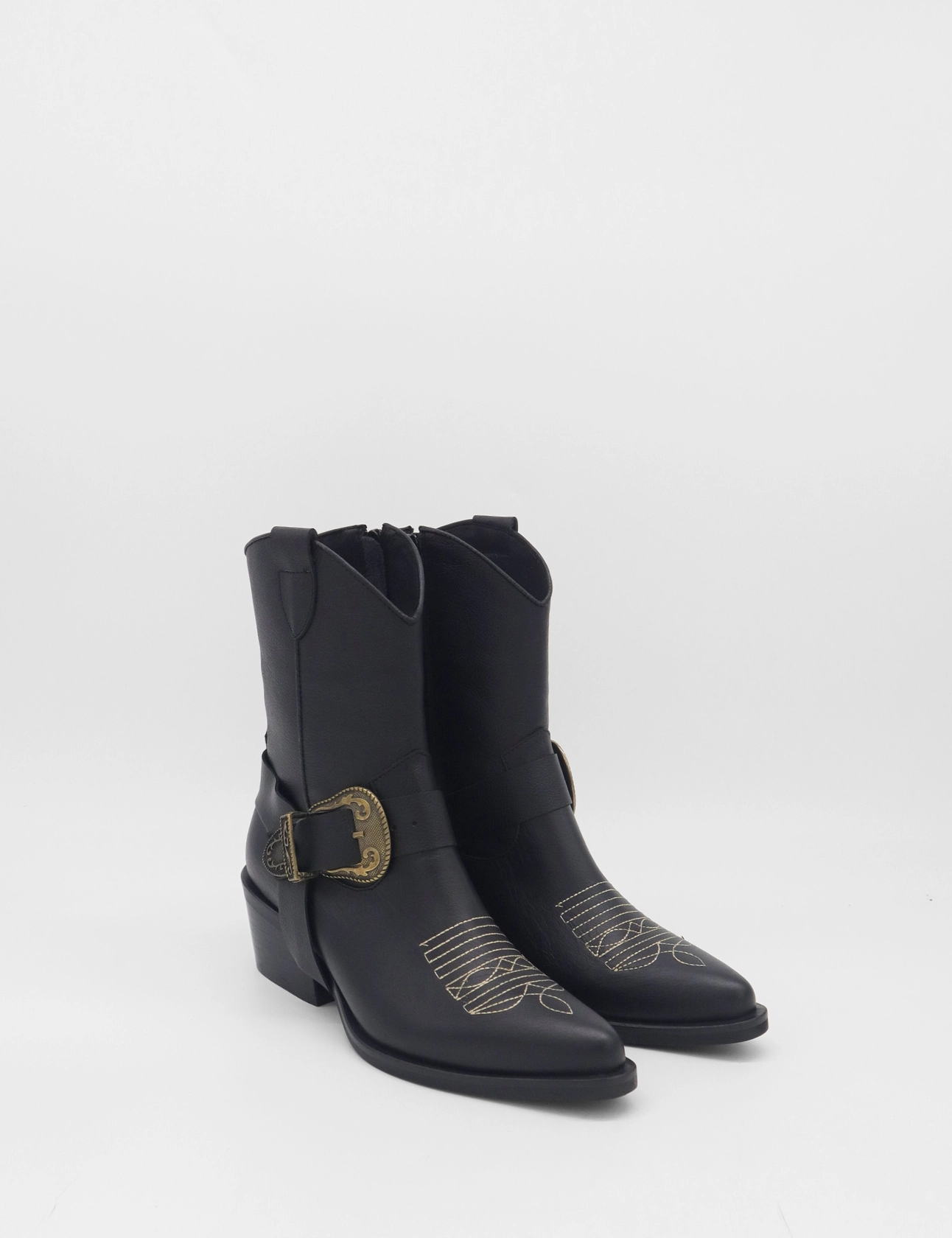 Juniper western cowboy boots in black leather womens shoes Ugg Type Boots