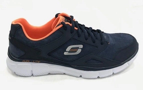 Slip Sneakers Skechers scarpa sneakers da uomo Equilizer Timepiece 999669 NVOR blu-arancio