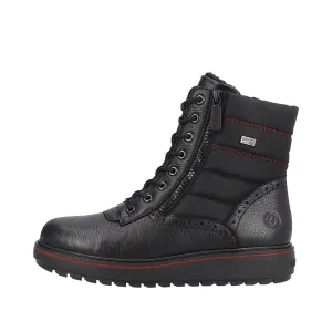 Soft Sole Work Boots D0U71-01 Black Mid RTex Lace/Side Zip