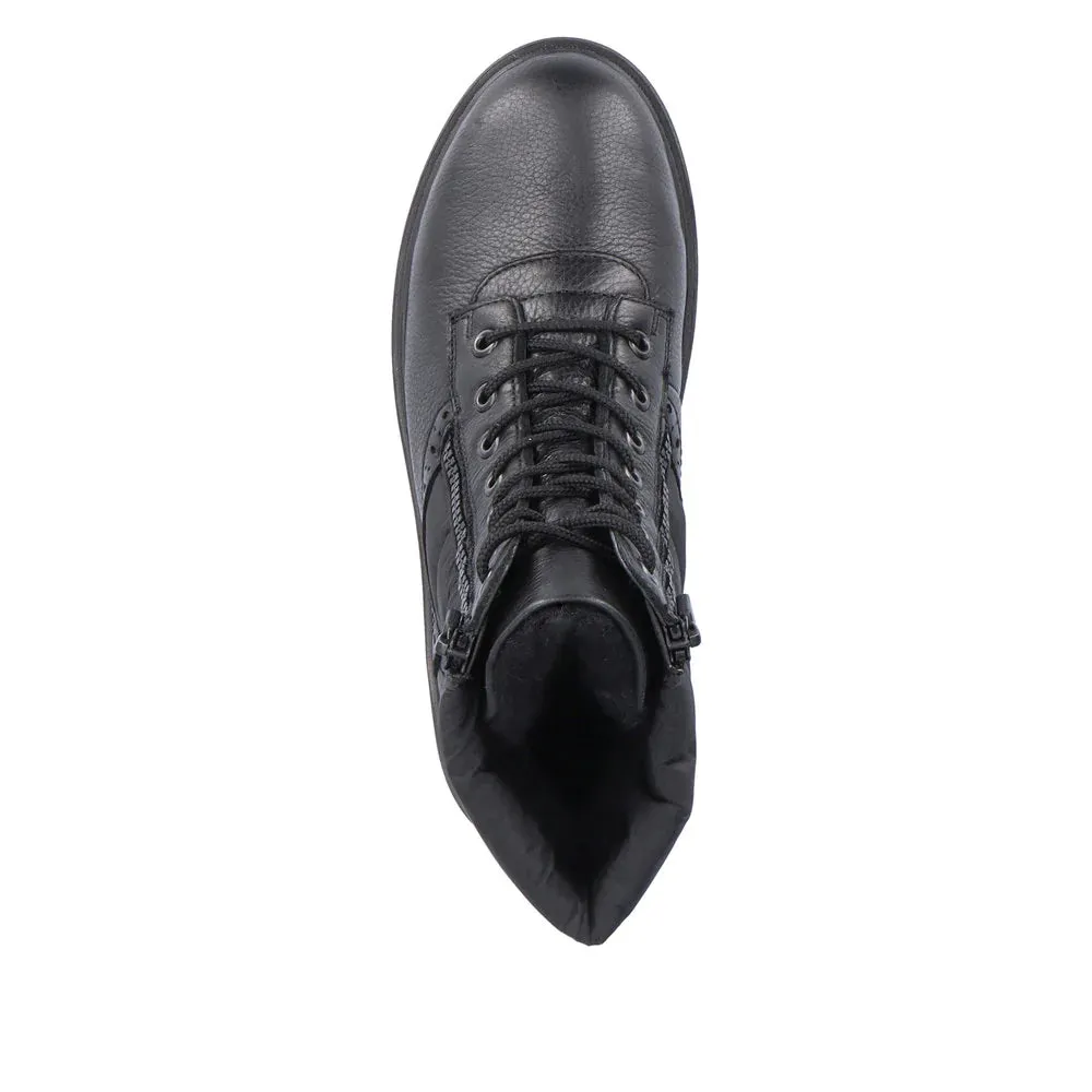 D0U71-01 Black Mid RTex Lace/Side Zip Tims Boots