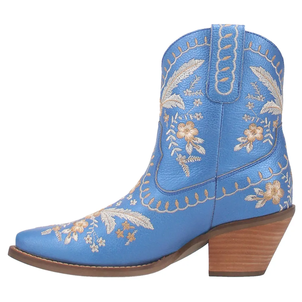 Primrose Floral Embroidered Metallic Snip Toe Cowboy Booties NULL Chelsea Boots