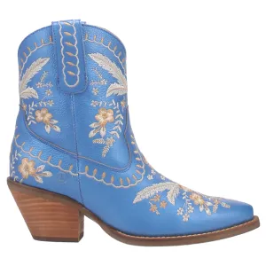Terraria Water Walking Boots Primrose Floral Embroidered Metallic Snip Toe Cowboy Booties