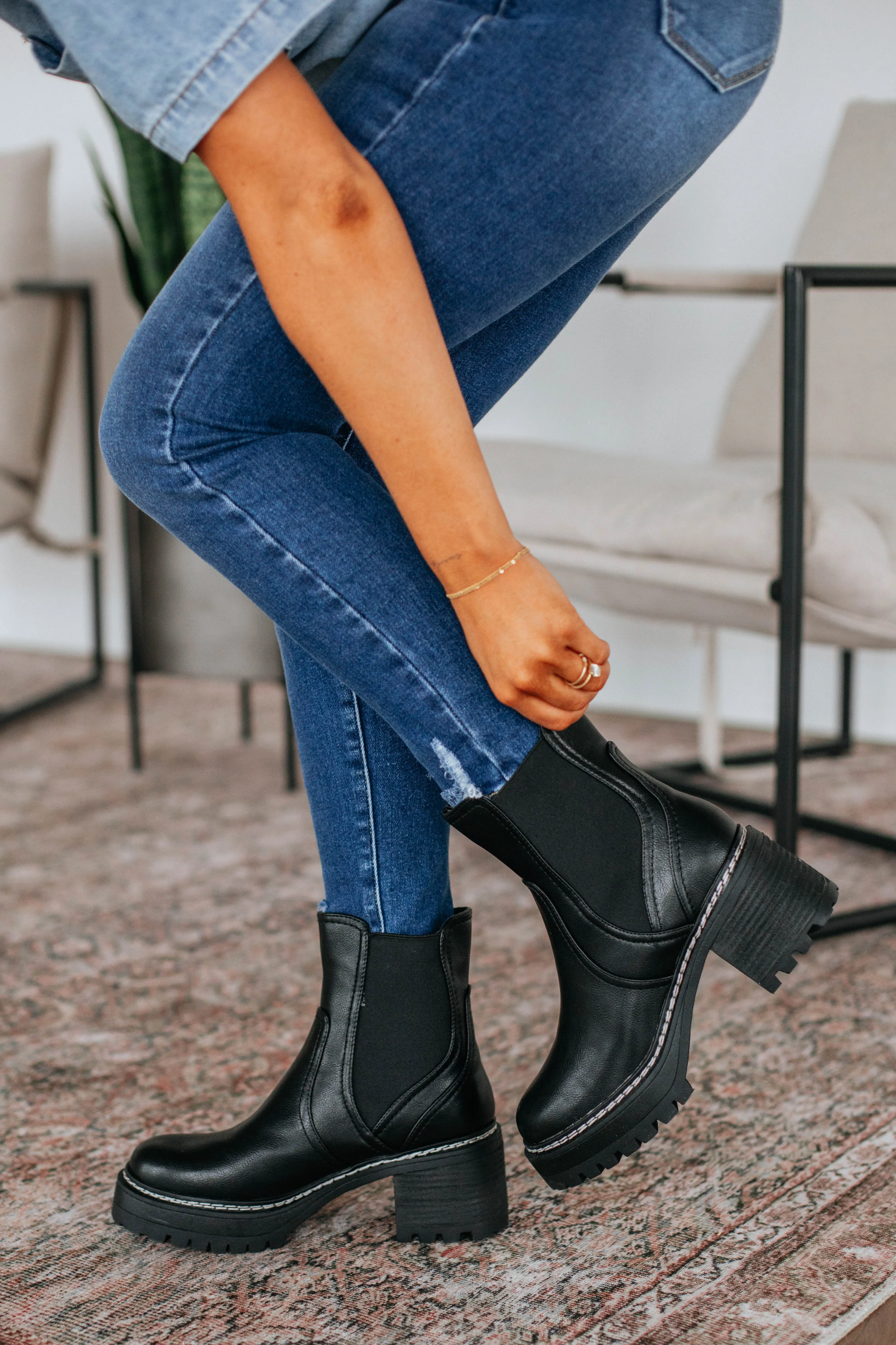 Thigh High Boots Heels Prioritizing Me Boots - Black