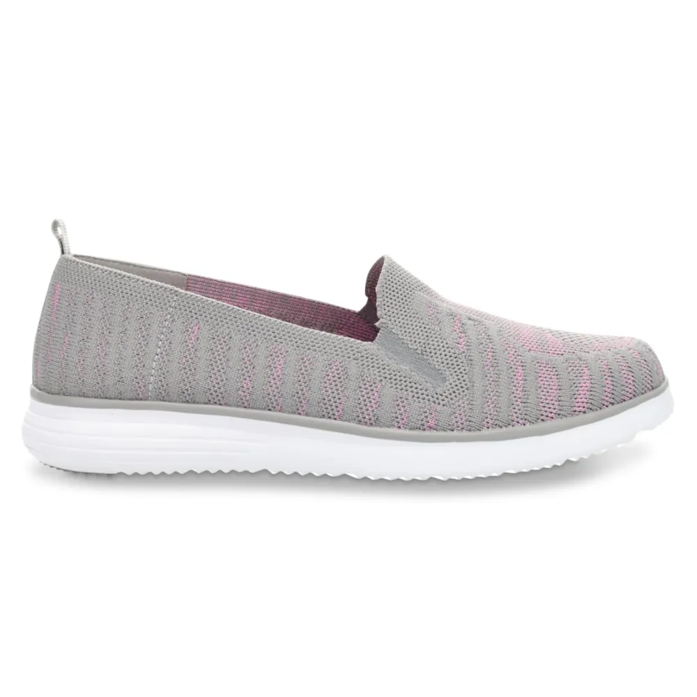 Propet Travelfit Grey/Pink Slip-On (Women's) Slip On Matchcourt