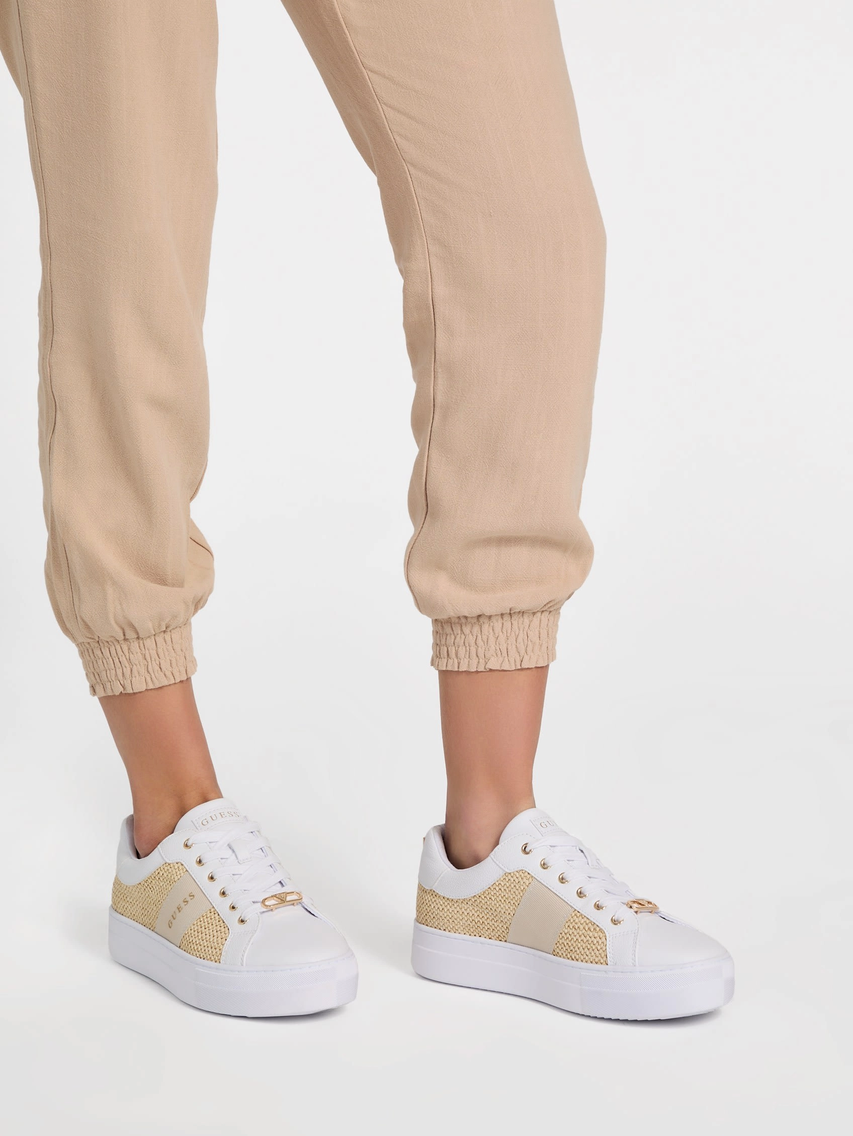 Tights And Sneakers Prym Raffia Low-Top Sneakers