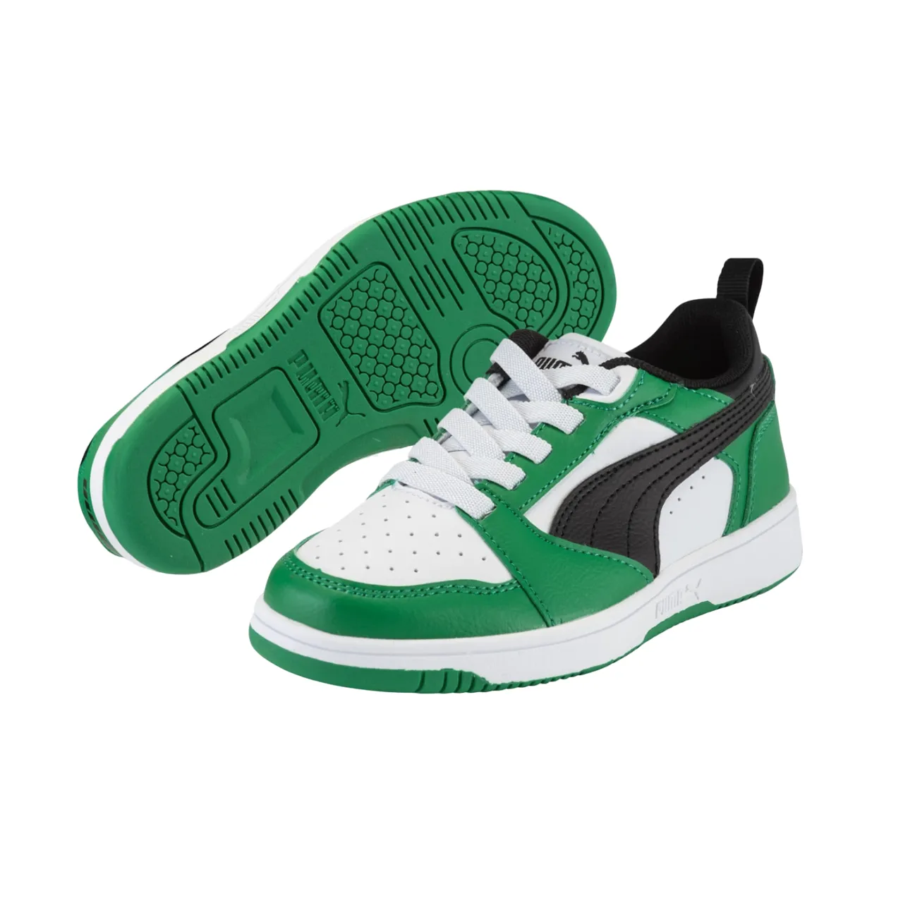 Puma scarpa sneakers da ragazzi Rebound v6 396742-05 bianco-nero-verde Wear Dress With Sneakers