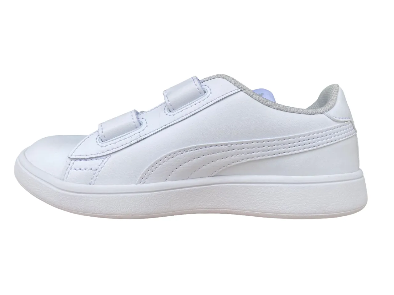 Puma sneakers unisex da bambino con strappo Smash v2 L V Ps 365173 02 bianco Y2k Sneakers