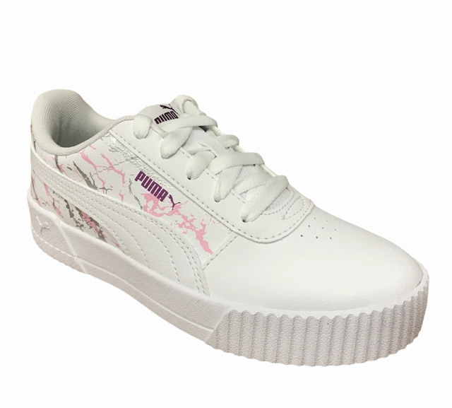 D C Sneakers Puma sneakers da bambina Carina Marble Glitter PS 375090 01 white