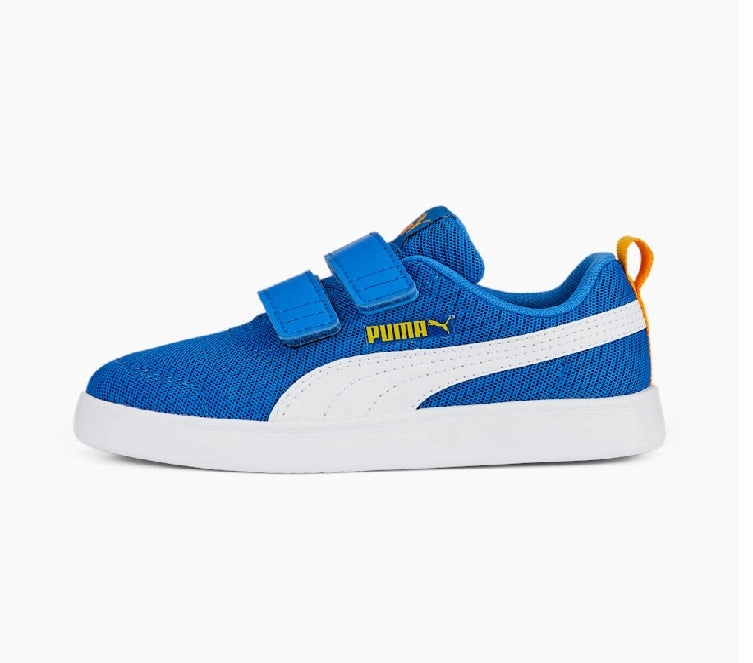 Puma Sneakers da bambino in mesh traspirante Courtflex v2 371758-14 victoria blue-white-zinnia Foam Sneakers