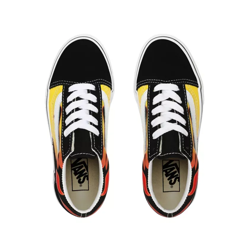 Vans scarpa sneakers da ragazzo Old Skool Flame VN0A5AOAXEY nero bianco fiamme Sneakers On Sale Near Me