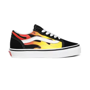 Vans scarpa sneakers da ragazzo Old Skool Flame VN0A5AOAXEY nero bianco fiamme Maison Margiela Fusion Sneakers