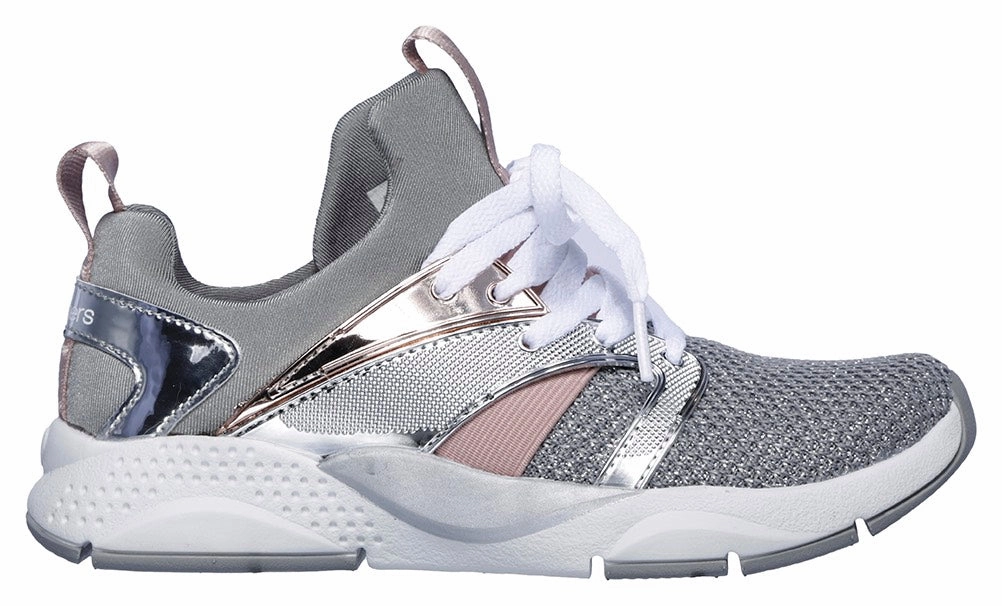 Skechers sneakers da bambina e ragazza Shine Status 84853L SIL argento Most Comfortable Fashion Sneakers