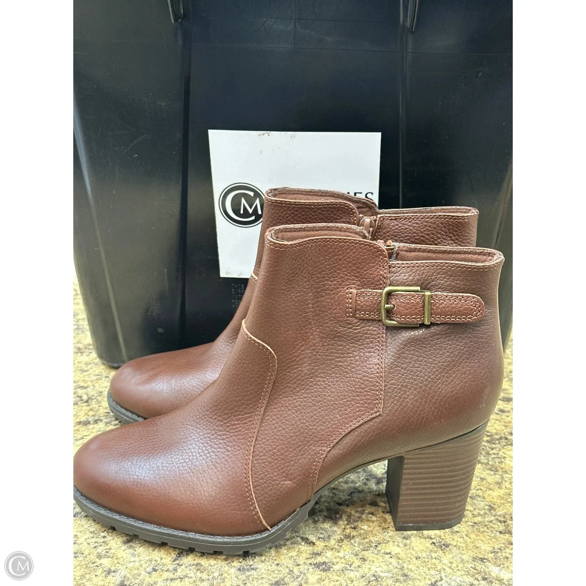 Ankle Boots Styling Tips Boots Ankle Heels By Clarks In Brown, Size: 10